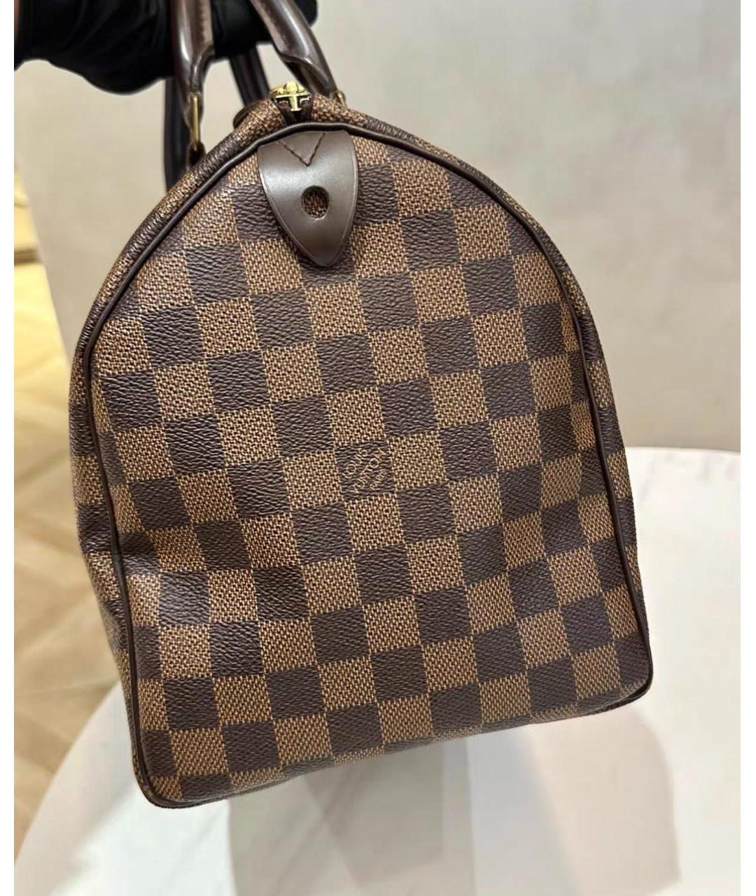 LOUIS VUITTON Коричневая сумка с короткими ручками из канвы, фото 3