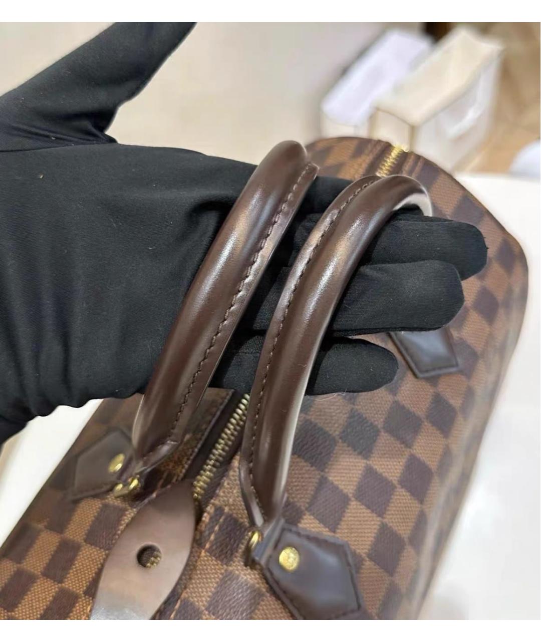LOUIS VUITTON Коричневая сумка с короткими ручками из канвы, фото 4