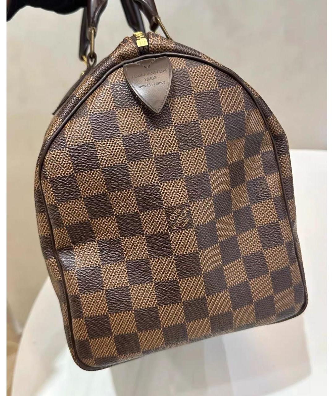 LOUIS VUITTON Коричневая сумка с короткими ручками из канвы, фото 2