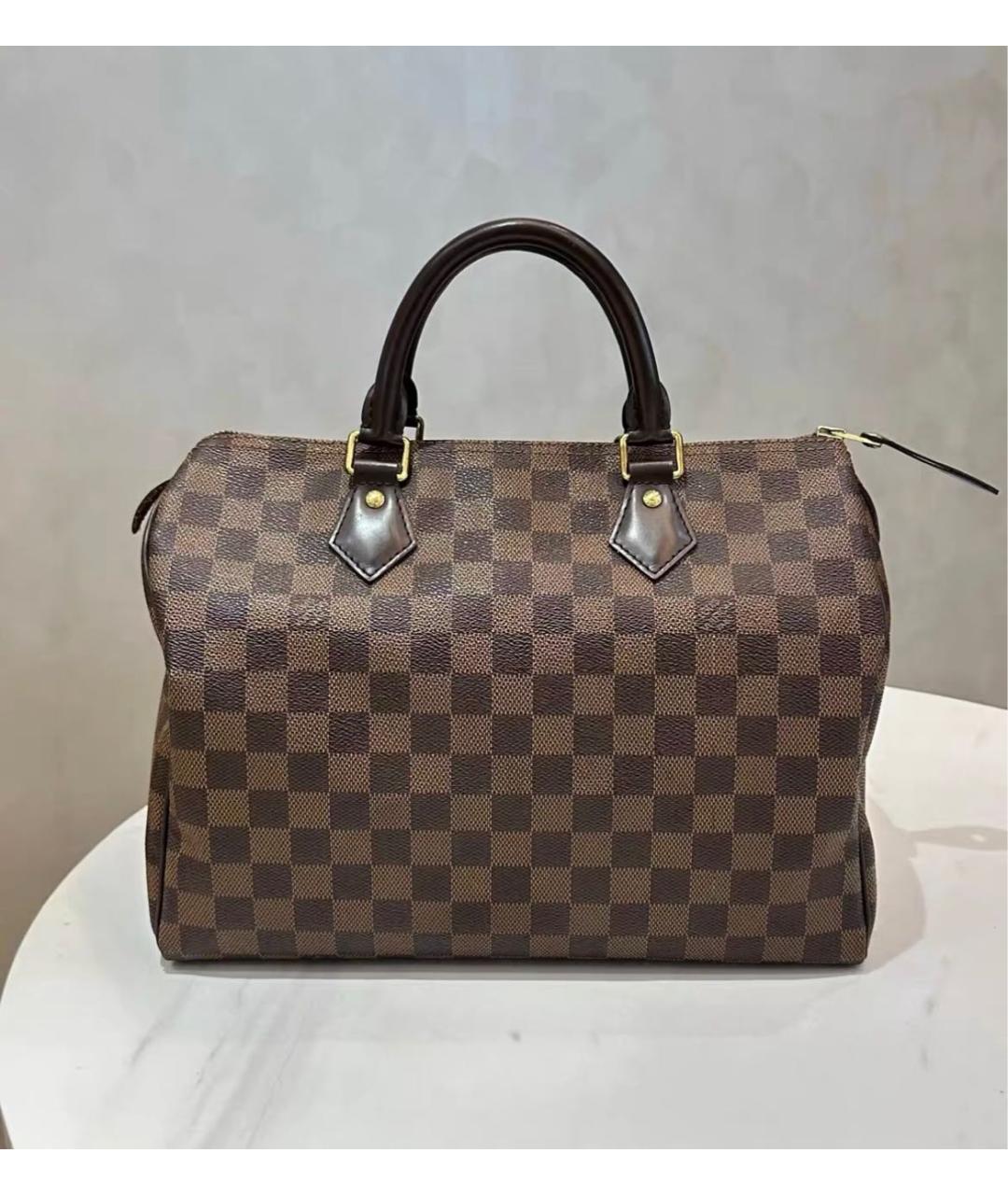 LOUIS VUITTON Коричневая сумка с короткими ручками из канвы, фото 9