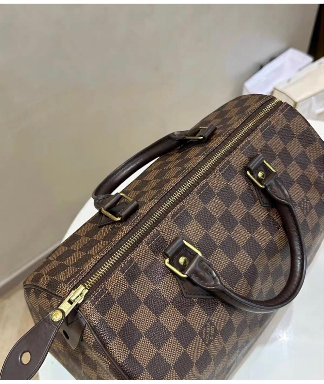 LOUIS VUITTON Коричневая сумка с короткими ручками из канвы, фото 8