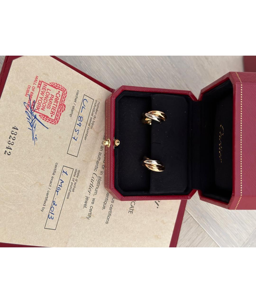 CARTIER Золотые серьги из белого золота, фото 3