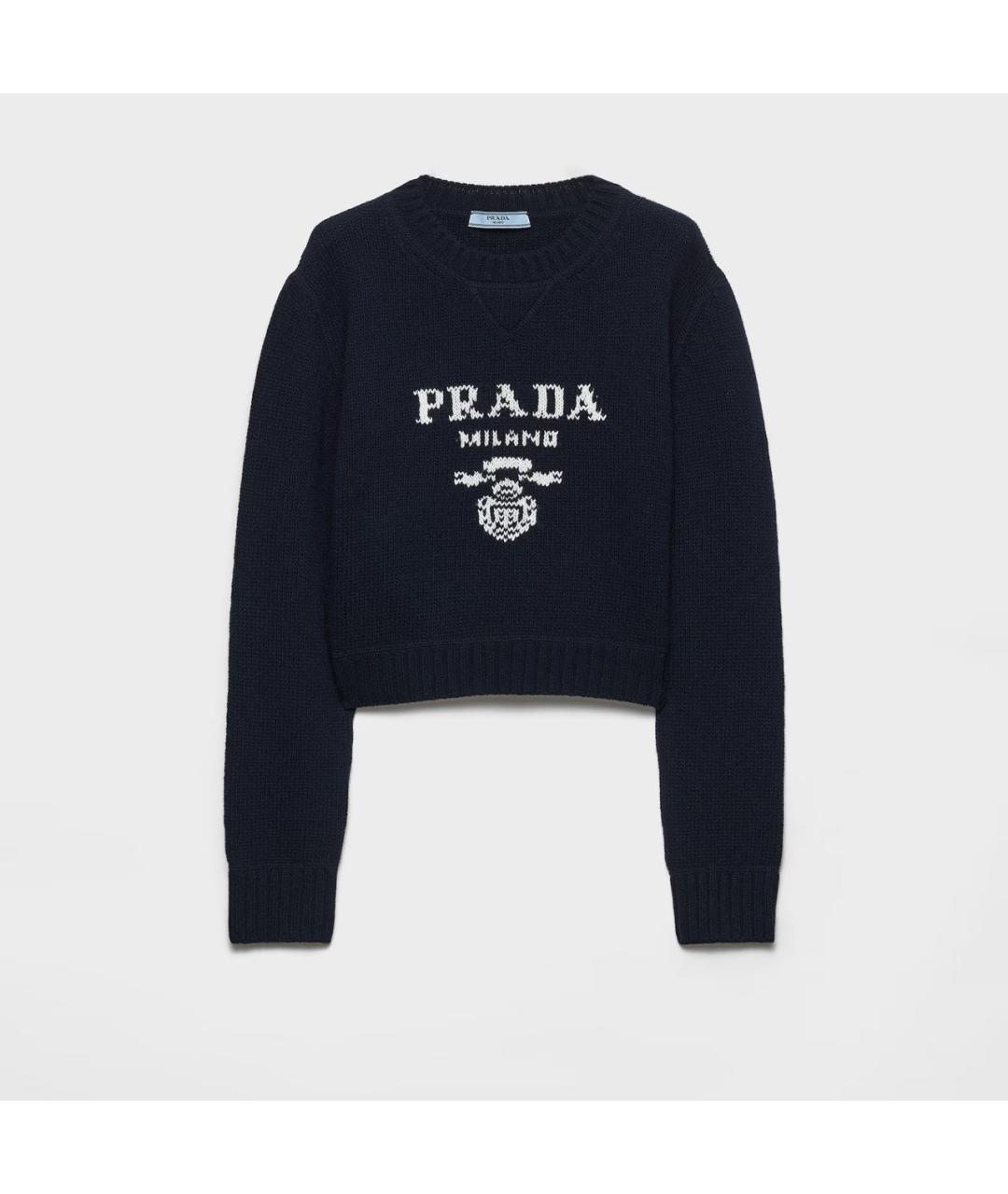 PRADA Темно-синий шерстяной джемпер / свитер, фото 5