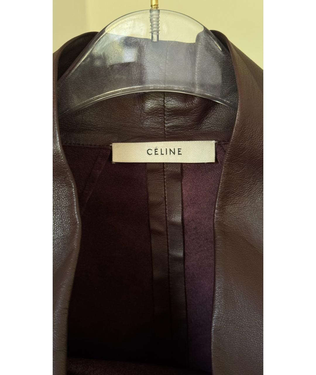 CELINE Коричневая кожаная майка, фото 4