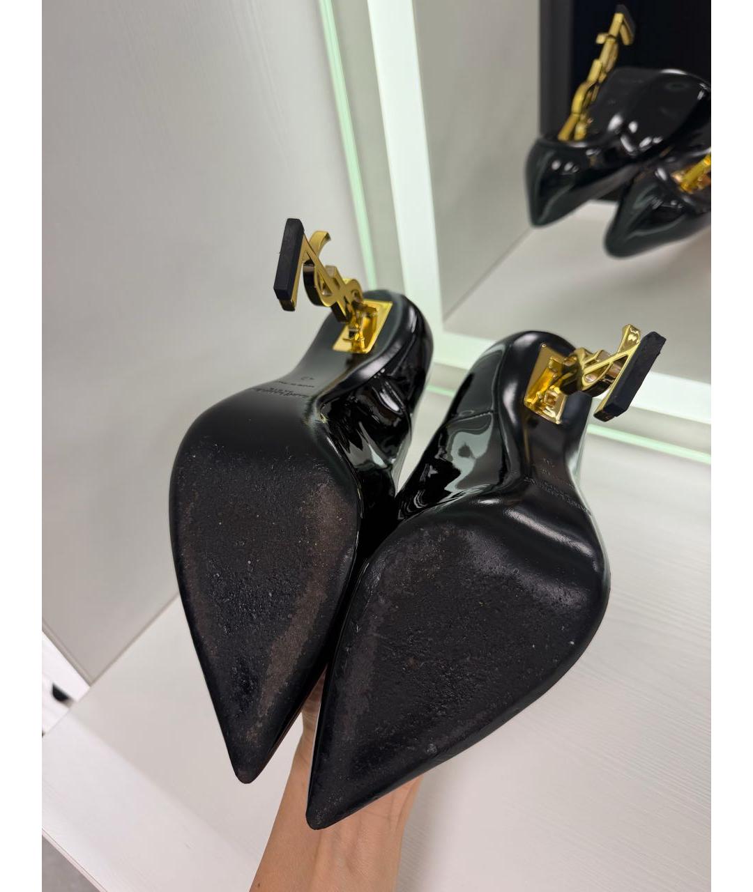 SAINT LAURENT Черные туфли из лакированной кожи, фото 5