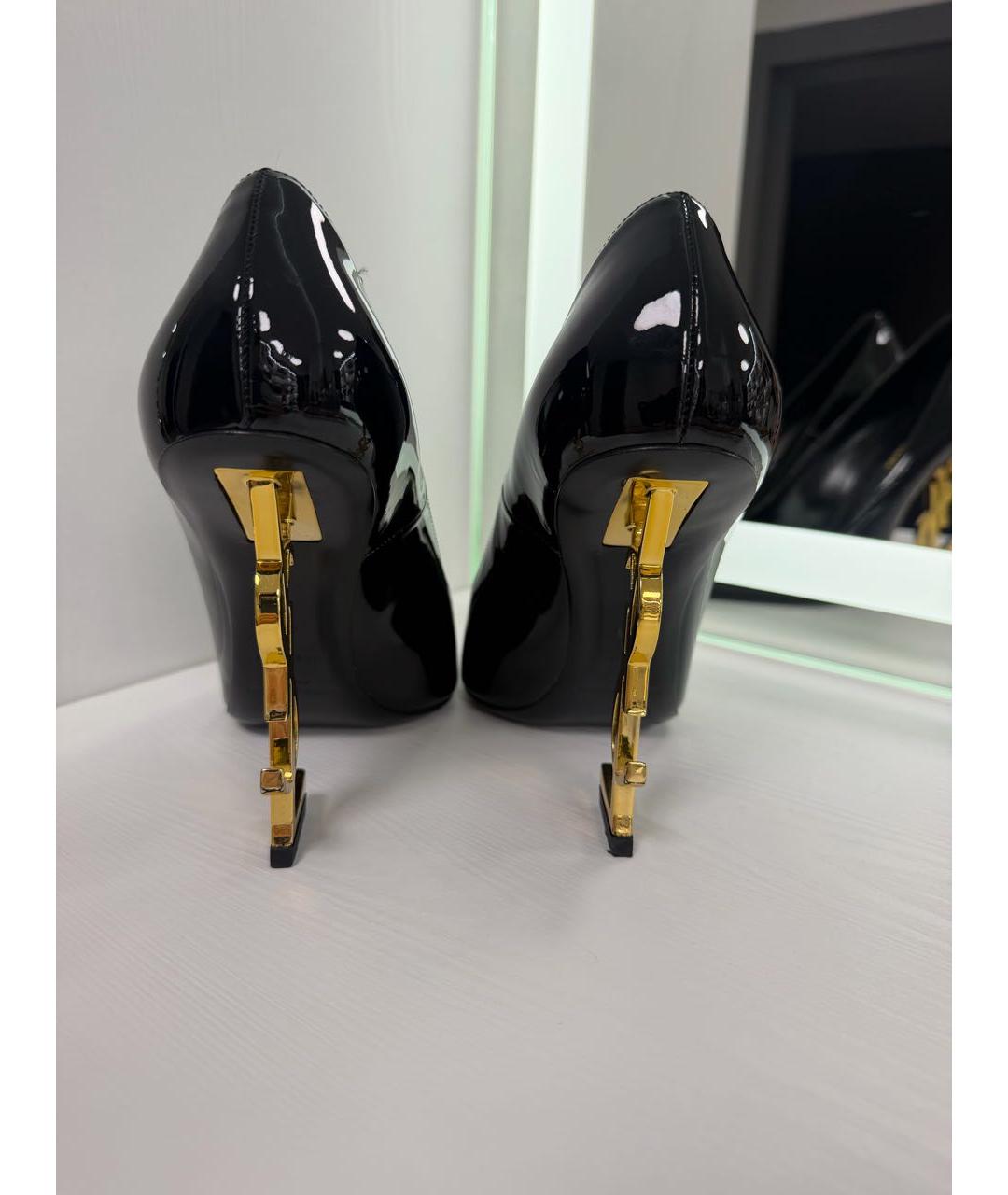 SAINT LAURENT Черные туфли из лакированной кожи, фото 4