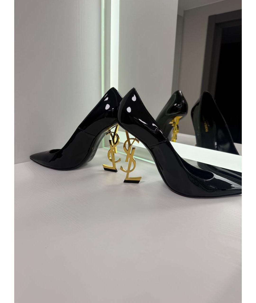 SAINT LAURENT Черные туфли из лакированной кожи, фото 3