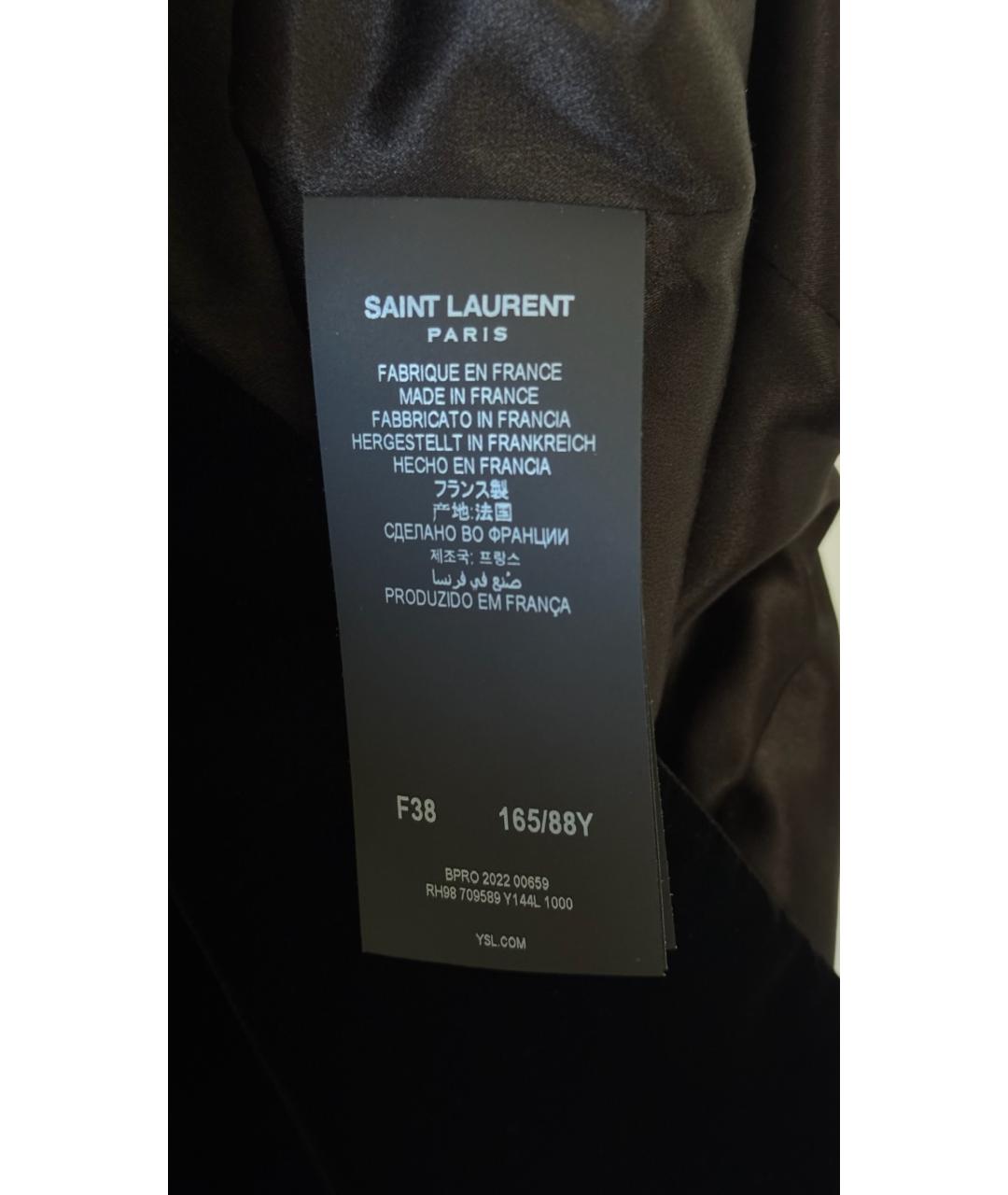 SAINT LAURENT Черное бархатное вечернее платье, фото 5