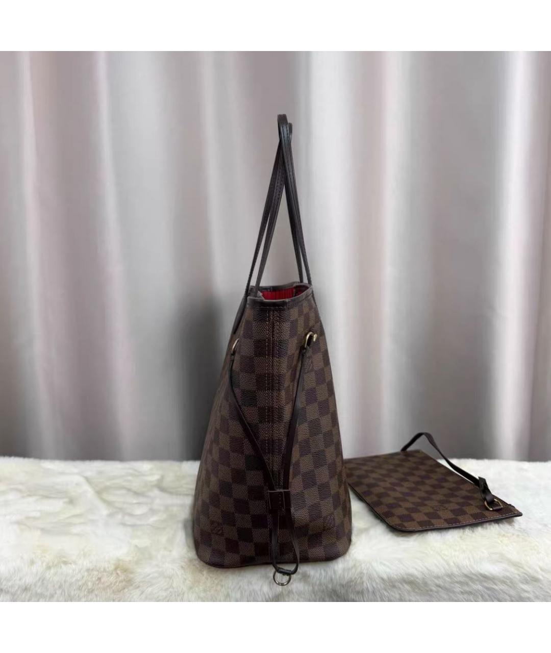 LOUIS VUITTON Коричневая кожаная сумка тоут, фото 3