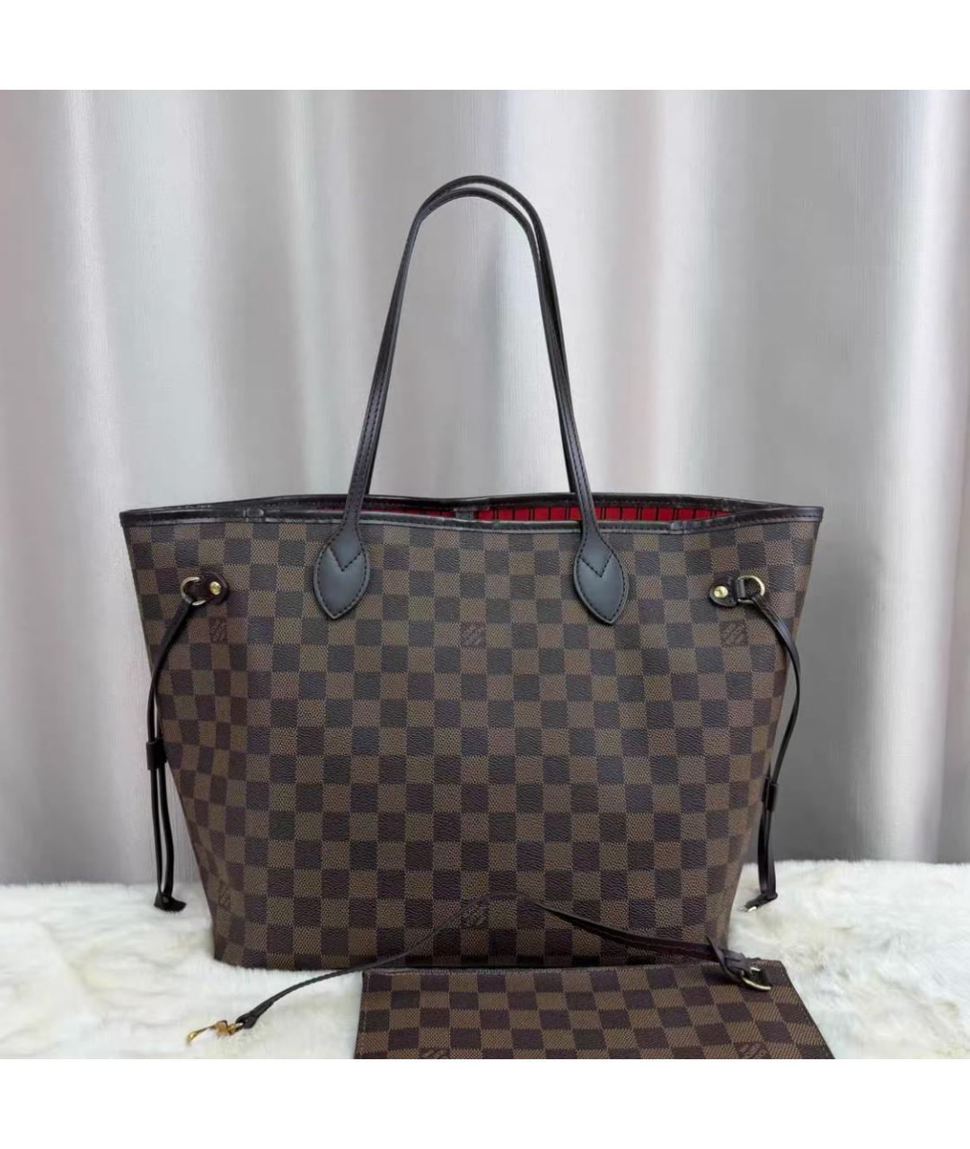 LOUIS VUITTON Коричневая кожаная сумка тоут, фото 2