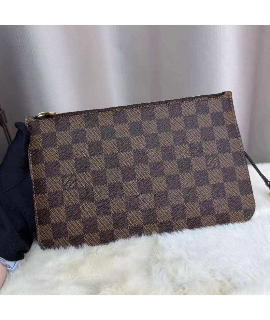 LOUIS VUITTON Коричневая кожаная сумка тоут, фото 7