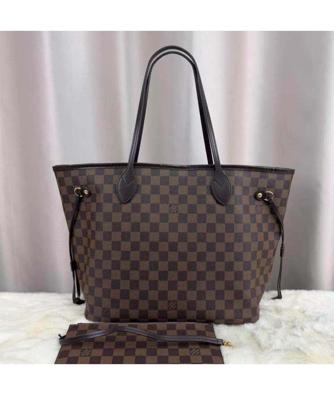 LOUIS VUITTON Коричневая кожаная сумка тоут, фото 9