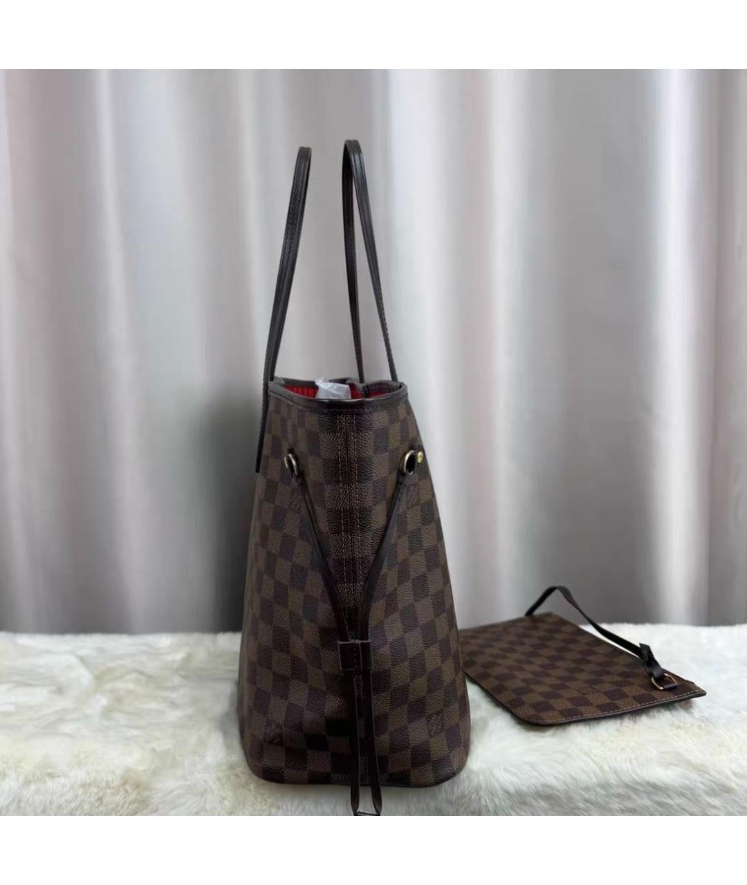 LOUIS VUITTON Коричневая кожаная сумка тоут, фото 4
