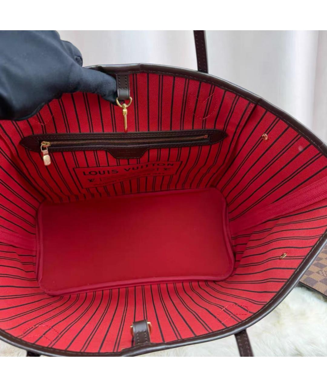 LOUIS VUITTON Коричневая кожаная сумка тоут, фото 6