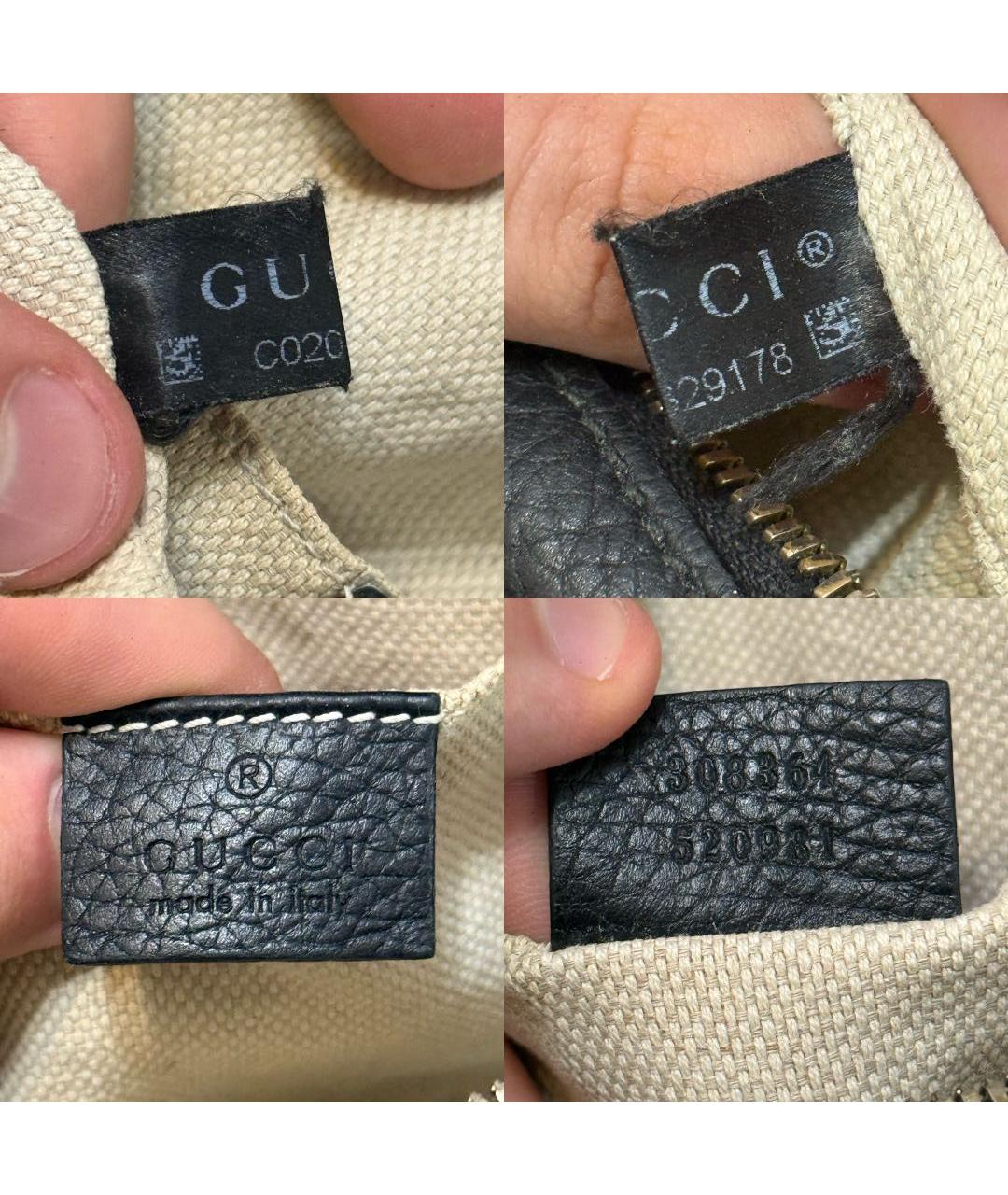 GUCCI Черная кожаная сумка через плечо, фото 7