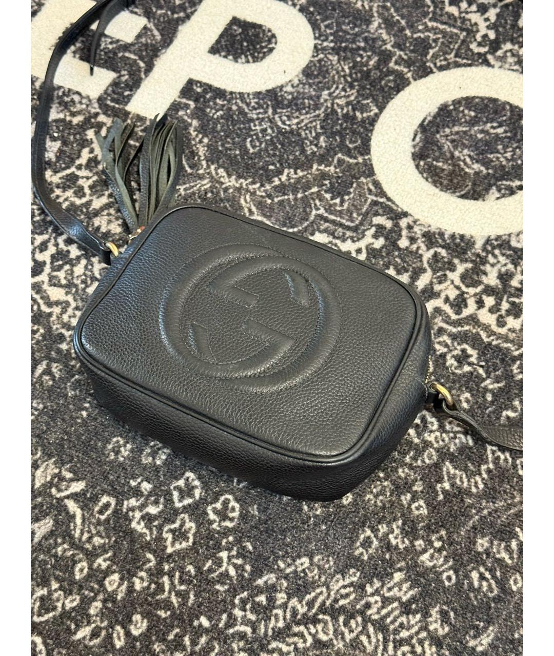 GUCCI Черная кожаная сумка через плечо, фото 2
