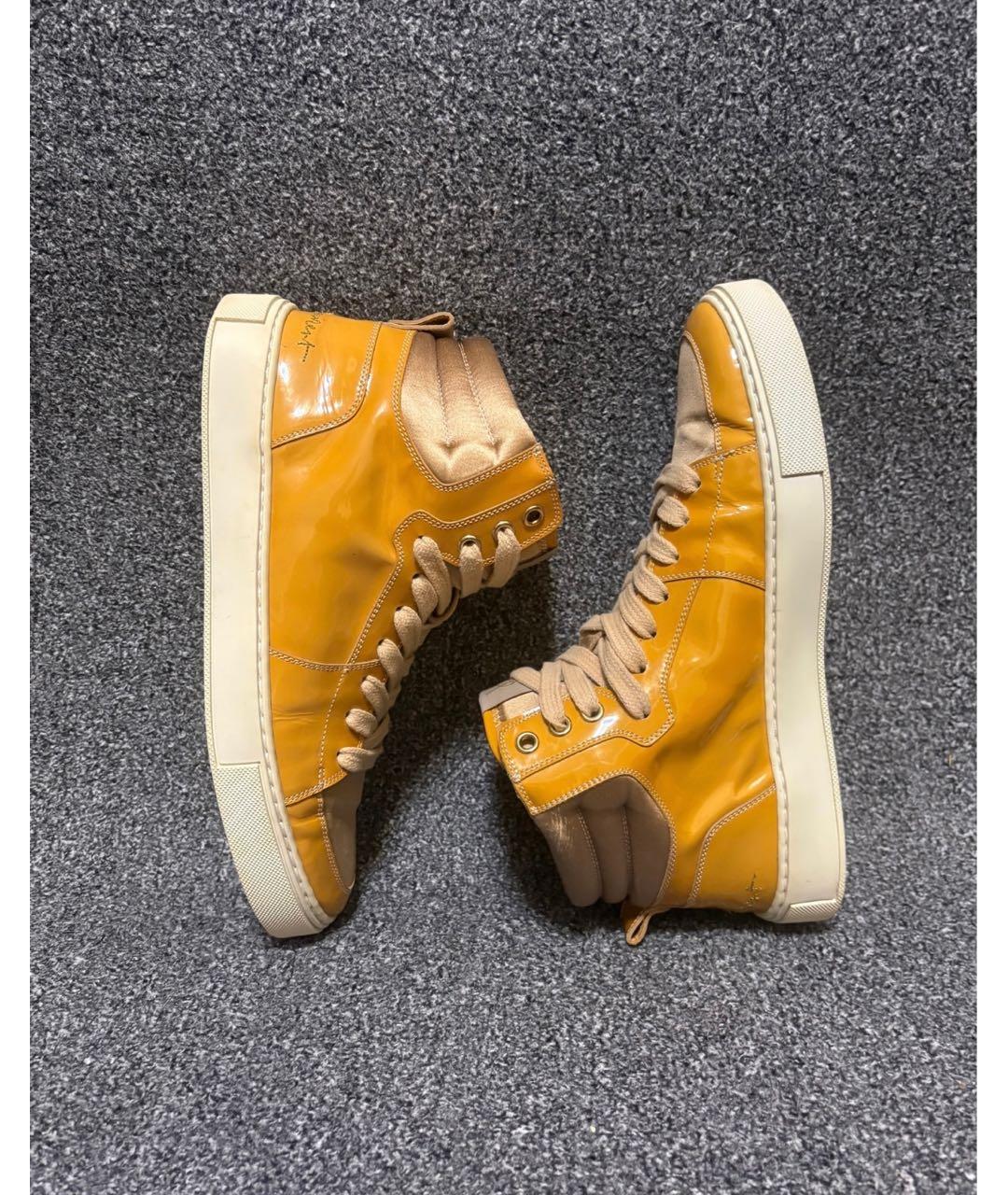 SAINT LAURENT Оранжевые кожаные кеды, фото 4