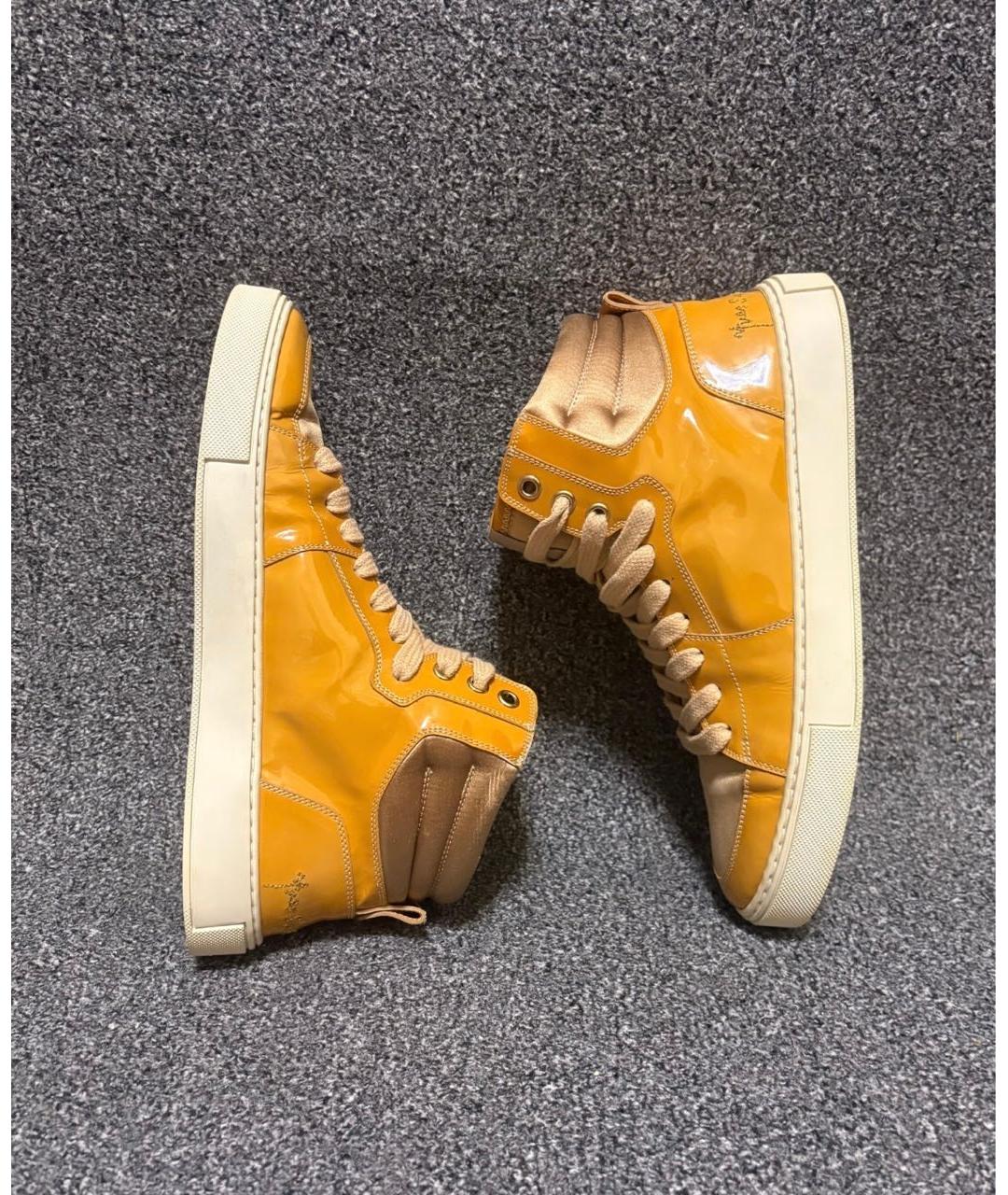 SAINT LAURENT Оранжевые кожаные кеды, фото 3