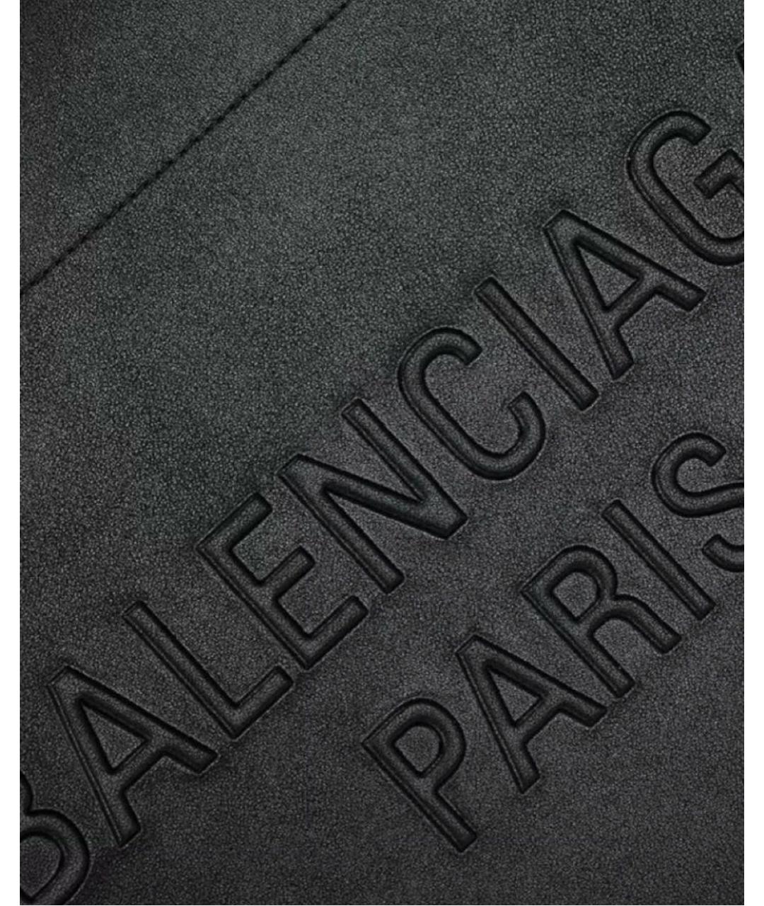 BALENCIAGA Черная кожаная сумка тоут, фото 5