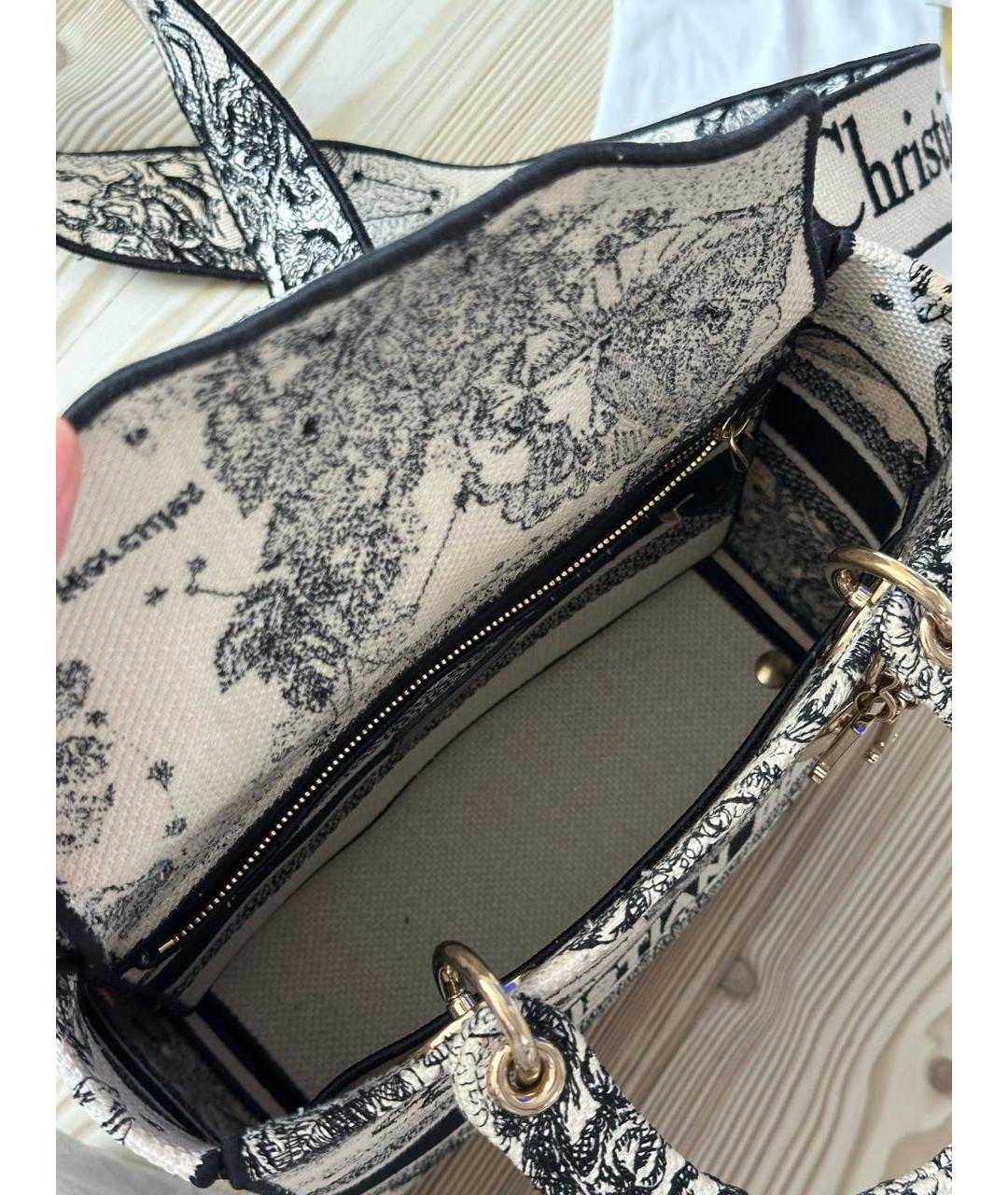 CHRISTIAN DIOR Белая сумка тоут из канвы, фото 4