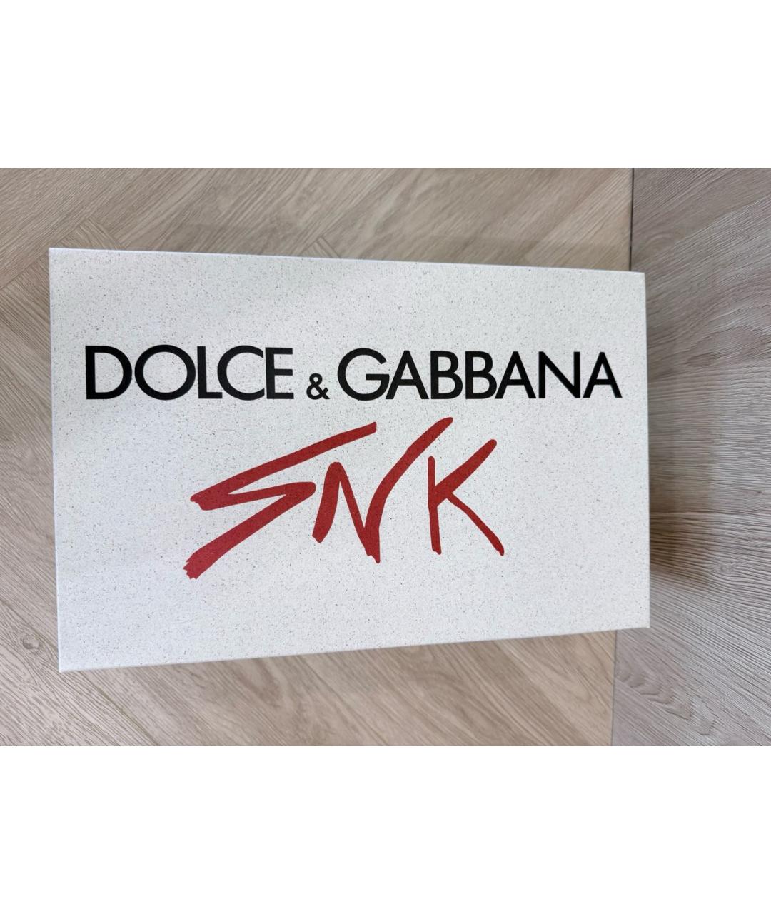 DOLCE&GABBANA Белые кожаные низкие кроссовки / кеды, фото 8