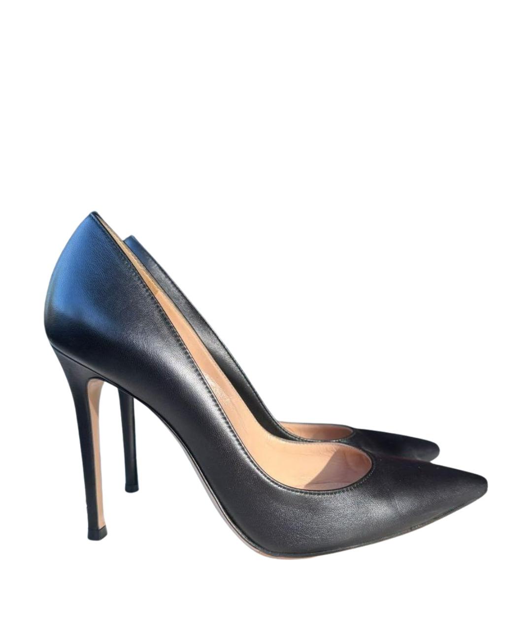 GIANVITO ROSSI Черные кожаные туфли, фото 1