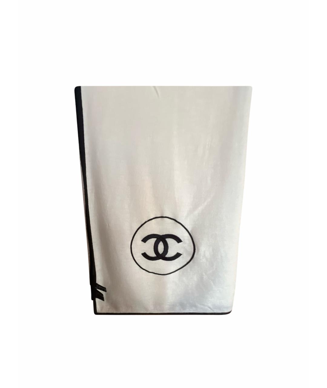 CHANEL Белый кашемировый шарф, фото 4