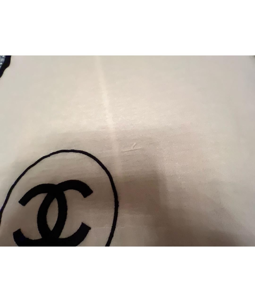 CHANEL Белый кашемировый шарф, фото 7