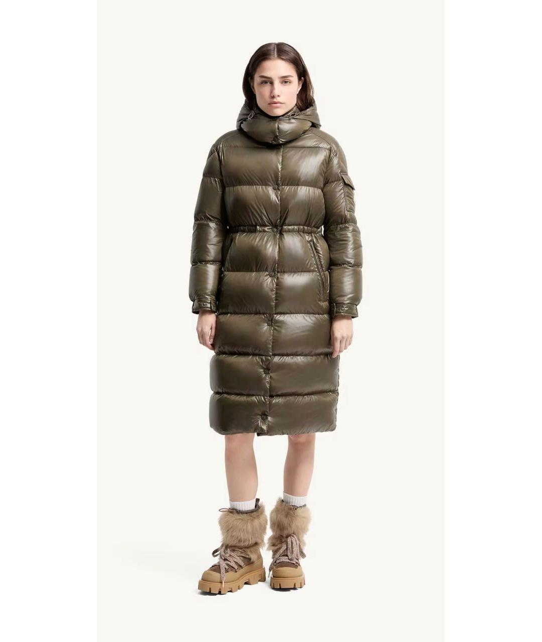 MONCLER Хаки пуховик, фото 4