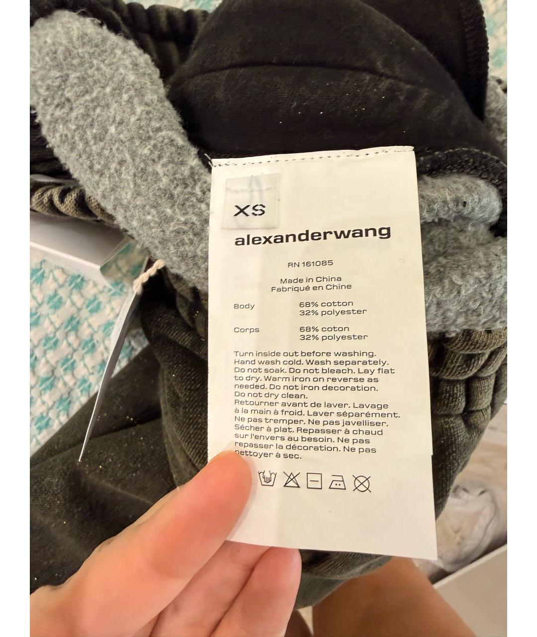 ALEXANDER WANG Хаки хлопковые прямые брюки, фото 5