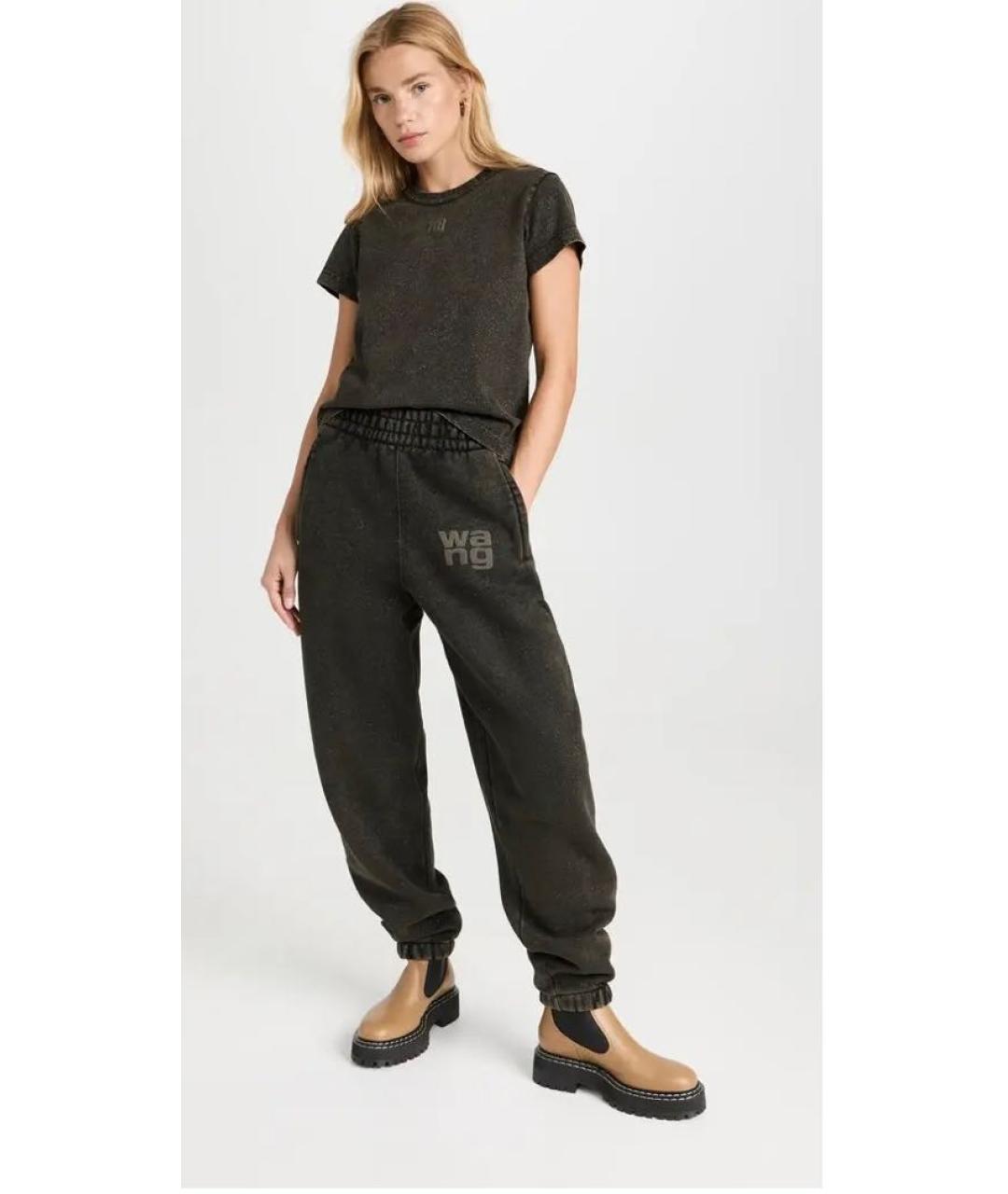 ALEXANDER WANG Хаки хлопковые прямые брюки, фото 7