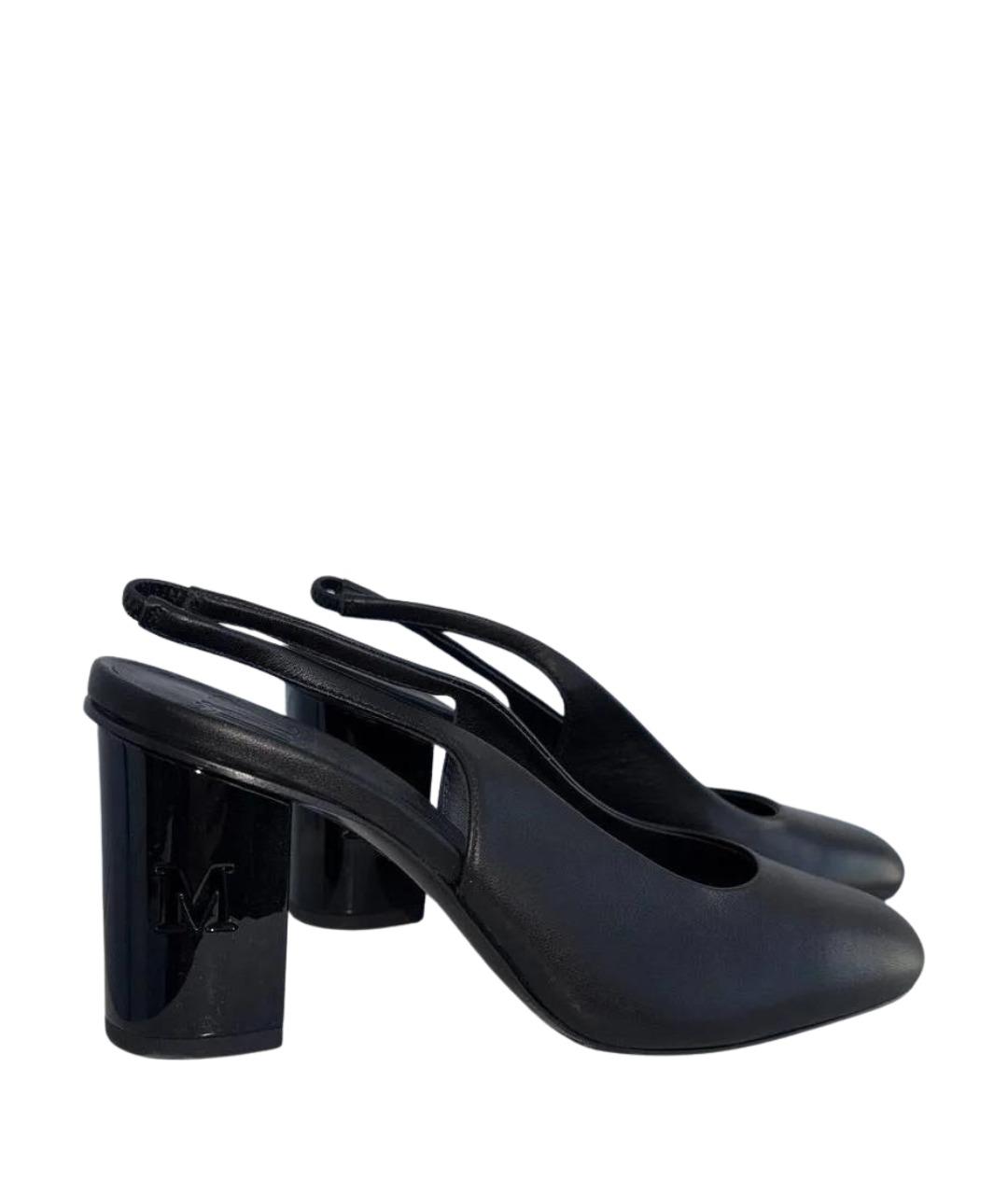 MAX MARA Черные кожаные туфли, фото 1