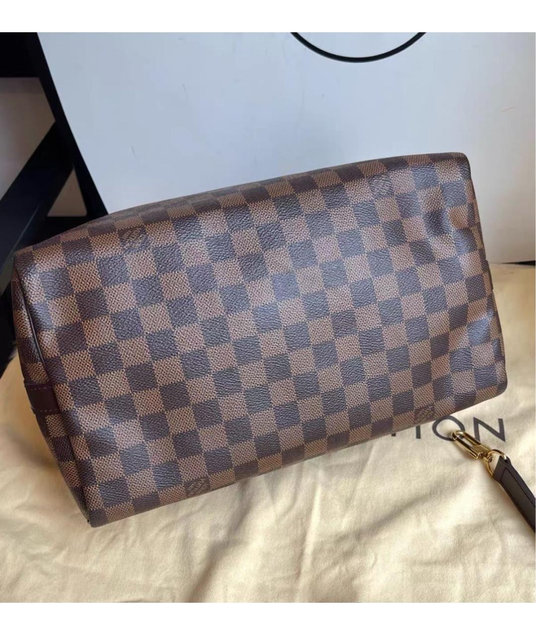 LOUIS VUITTON Коричневая сумка с короткими ручками из канвы, фото 7