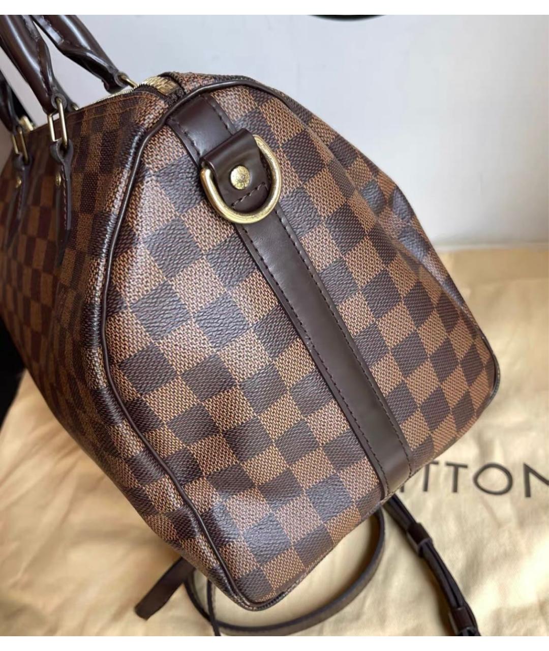 LOUIS VUITTON Коричневая сумка с короткими ручками из канвы, фото 2
