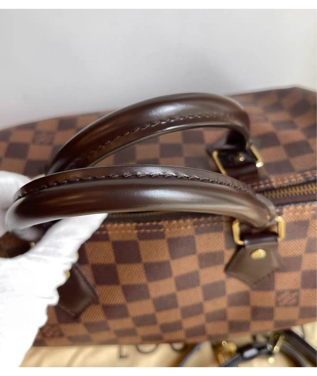 LOUIS VUITTON Коричневая сумка с короткими ручками из канвы, фото 5