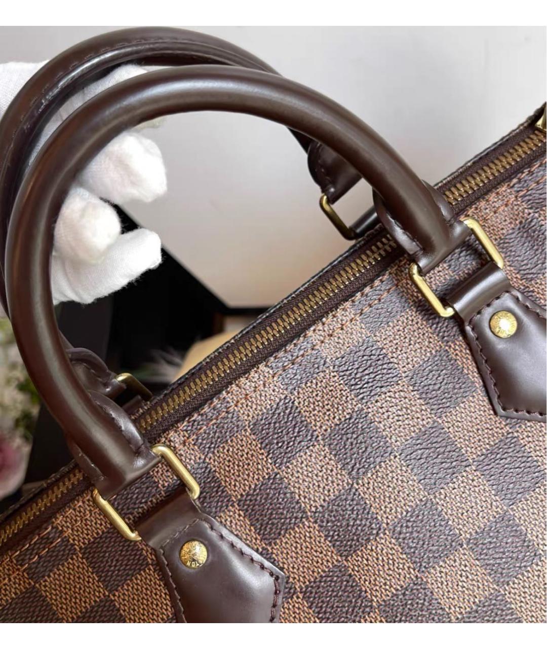 LOUIS VUITTON Коричневая сумка с короткими ручками из канвы, фото 4