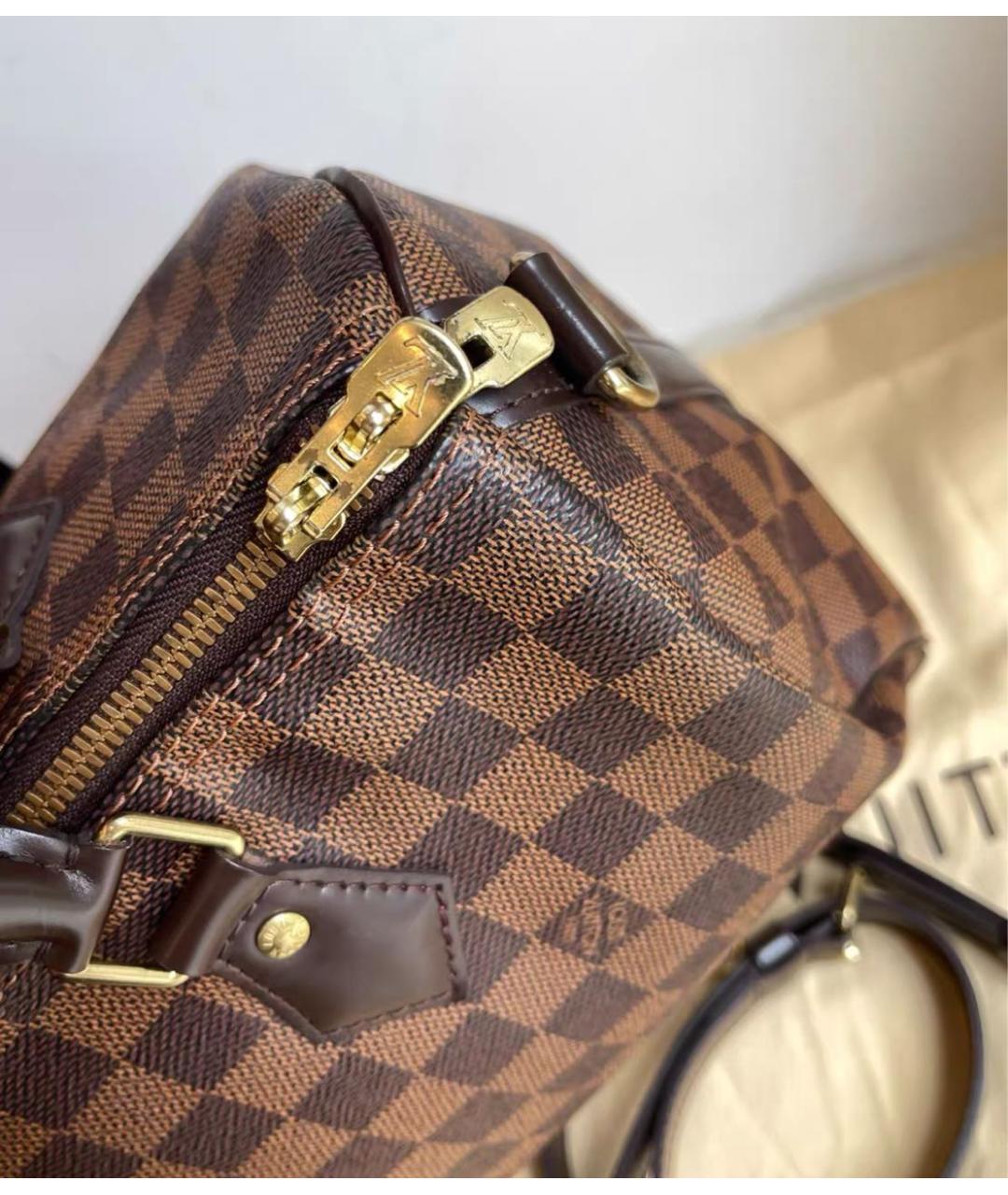 LOUIS VUITTON Коричневая сумка с короткими ручками из канвы, фото 6