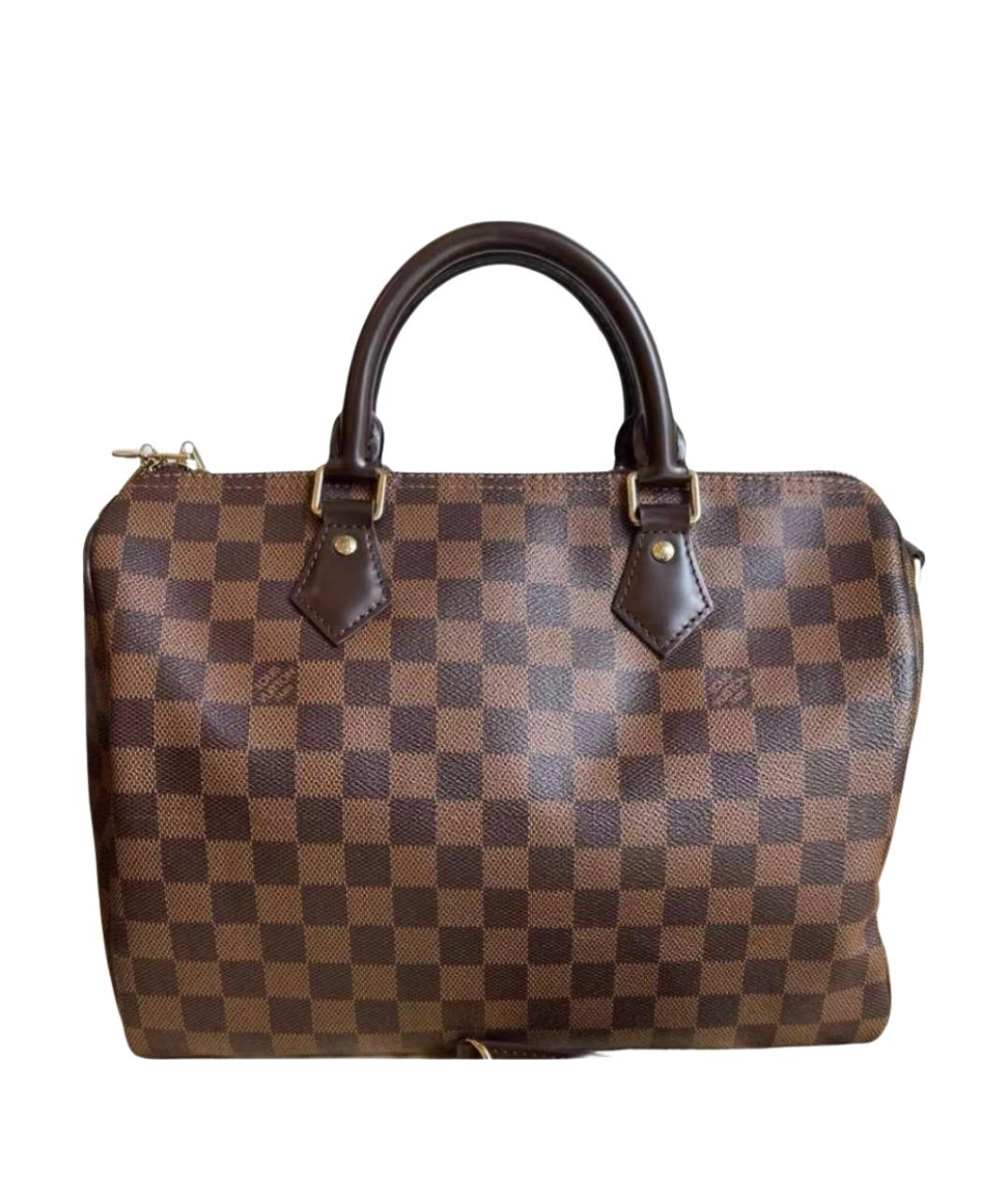 LOUIS VUITTON Коричневая сумка с короткими ручками из канвы, фото 1