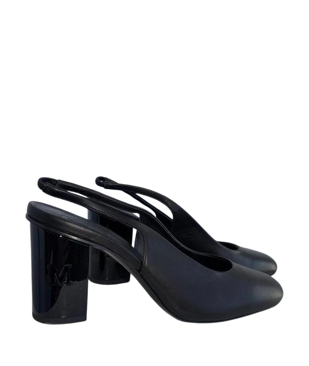MAX MARA Черные кожаные туфли, фото 1