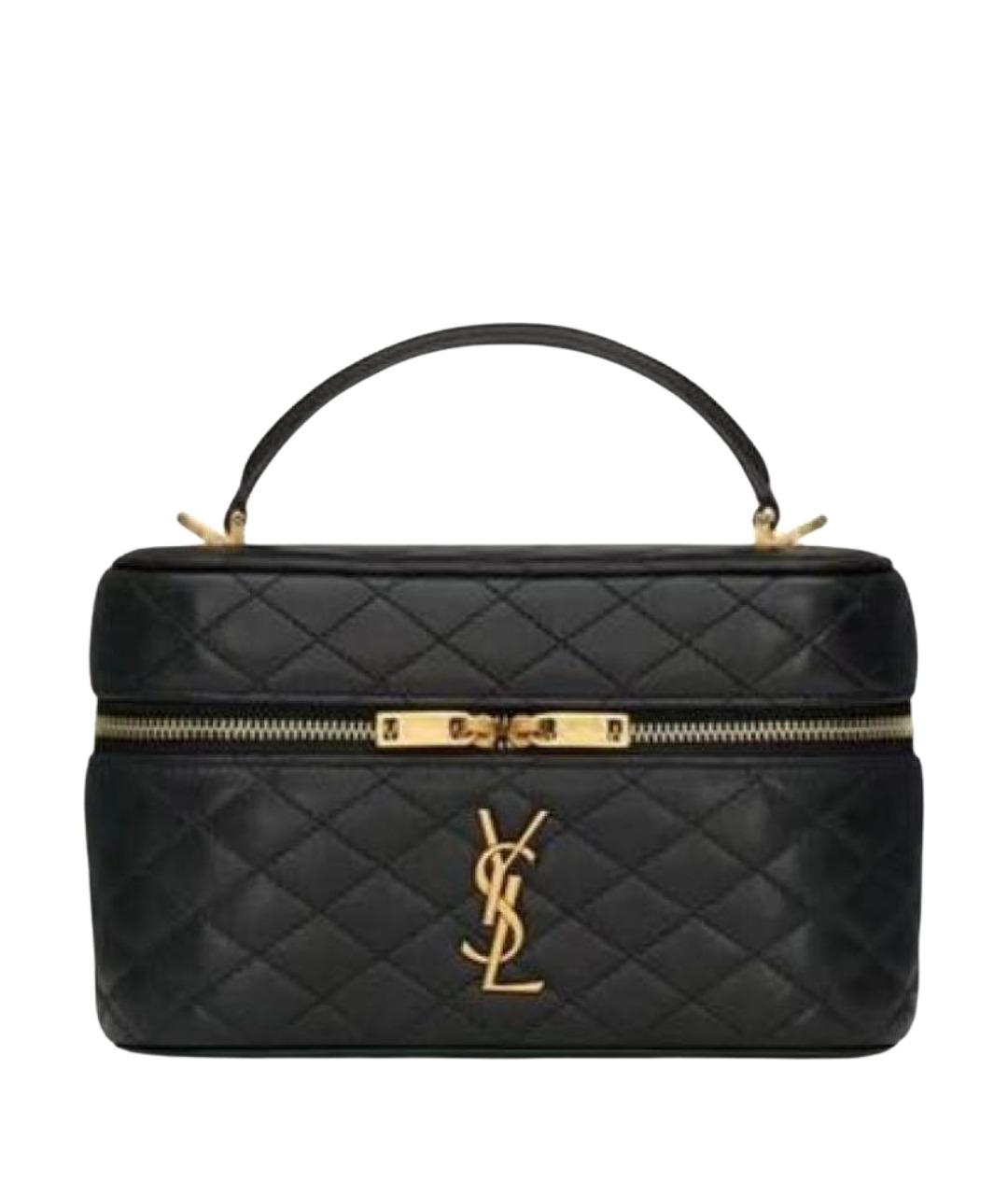 SAINT LAURENT Черная кожаная сумка через плечо, фото 1