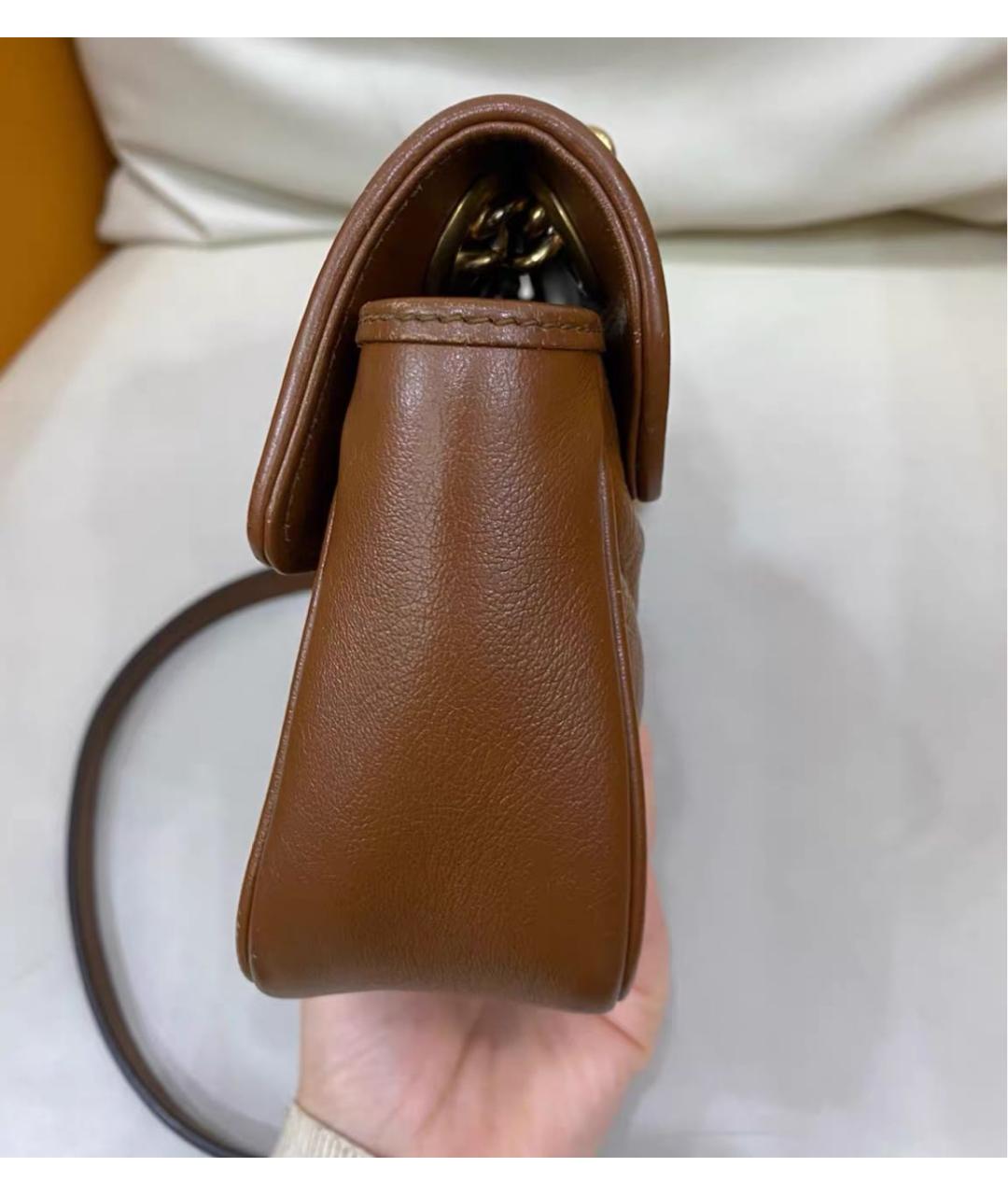 GUCCI Коричневая кожаная сумка через плечо, фото 3