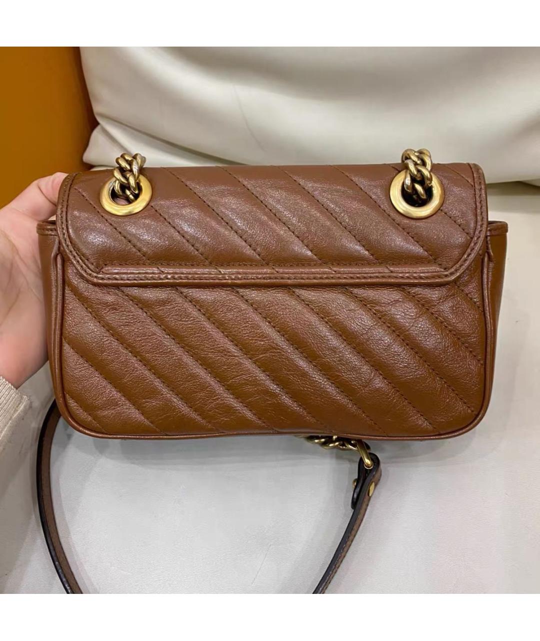 GUCCI Коричневая кожаная сумка через плечо, фото 2