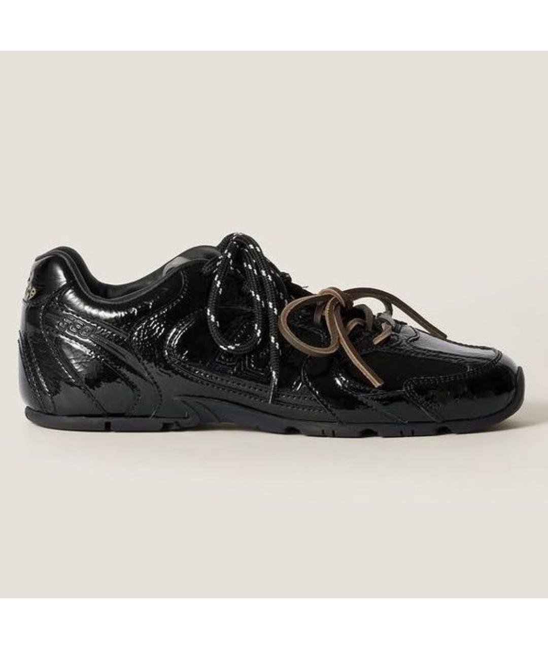 MIU MIU Черные кроссовки из лакированной кожи, фото 9