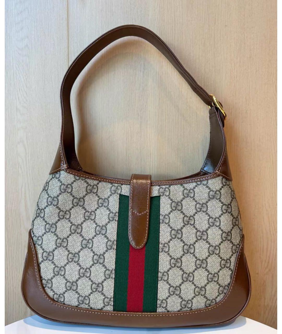GUCCI Коричневая сумка с короткими ручками из канвы, фото 2