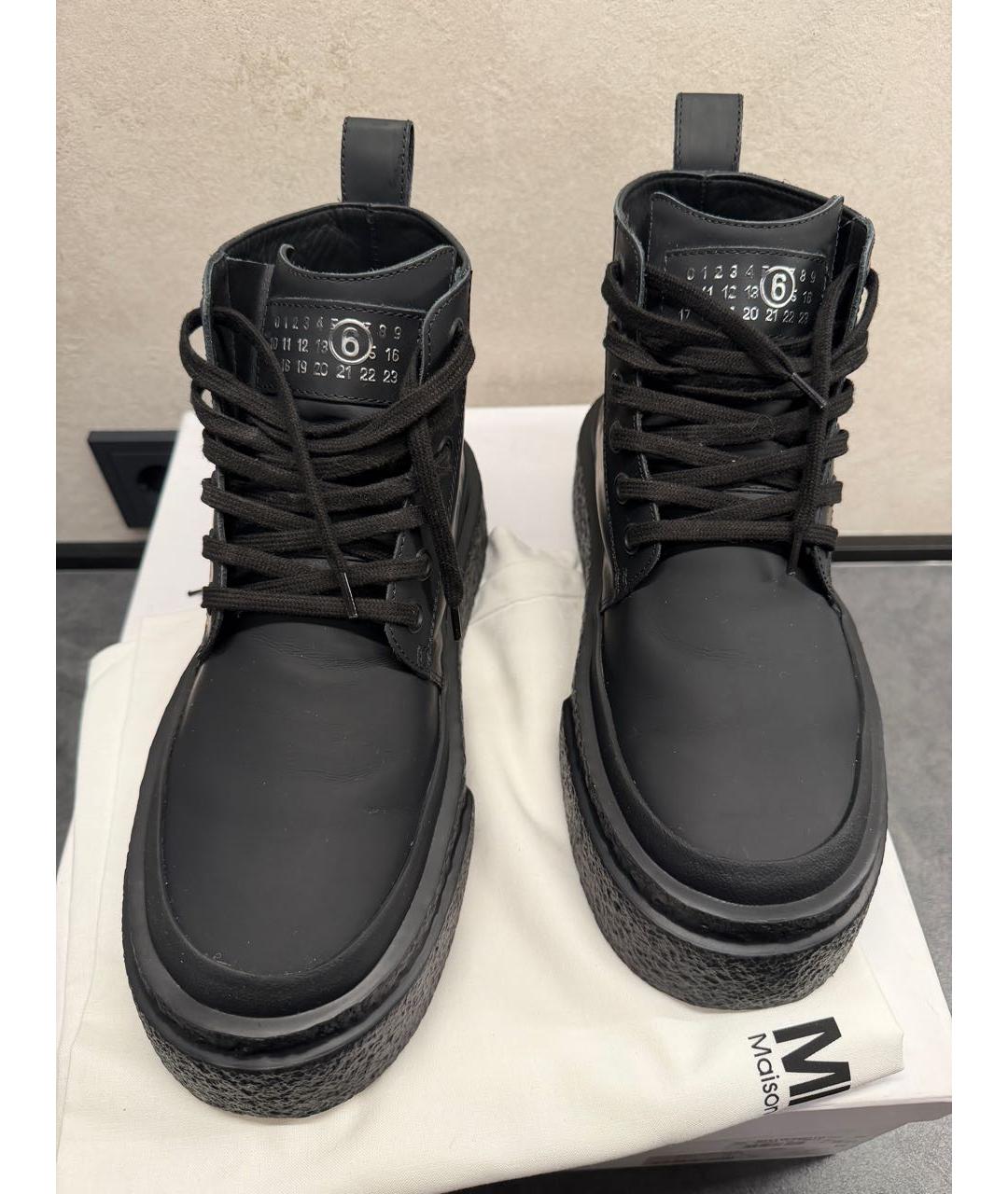 MM6 MAISON MARGIELA Темно-синие высокие кроссовки / кеды из искусственной кожи, фото 3