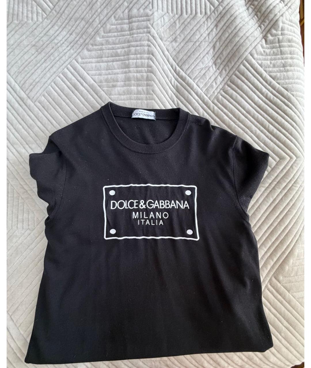 DOLCE&GABBANA Черный хлопковый джемпер / свитер, фото 2