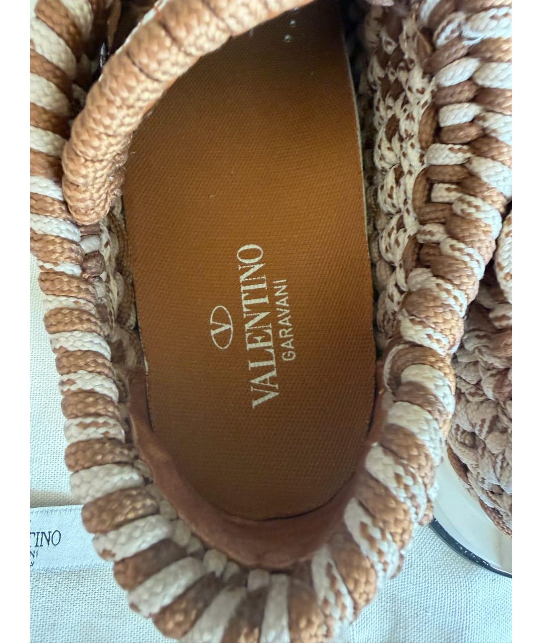 VALENTINO Коричневые синтетические низкие кроссовки / кеды, фото 6