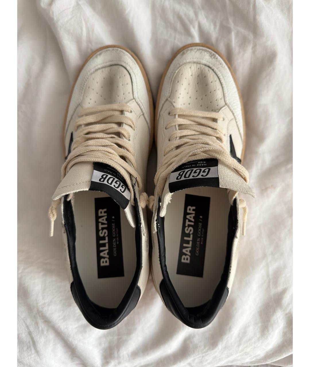 GOLDEN GOOSE Белые кожаные кроссовки, фото 3
