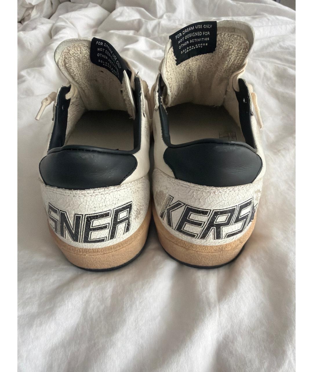 GOLDEN GOOSE Белые кожаные кроссовки, фото 4