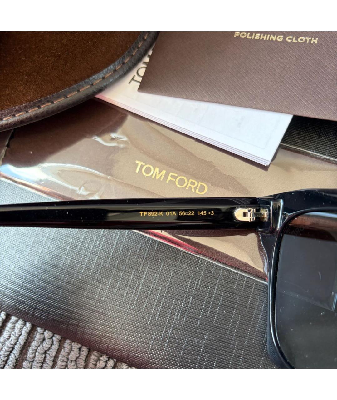 TOM FORD Черные пластиковые солнцезащитные очки, фото 5